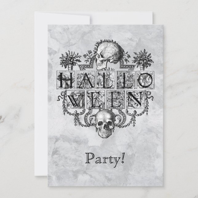 Invitation Halloween vintage (Devant)