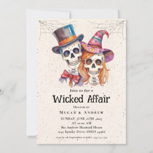 Invitation Halloween Vintage Gothique Skull Invit