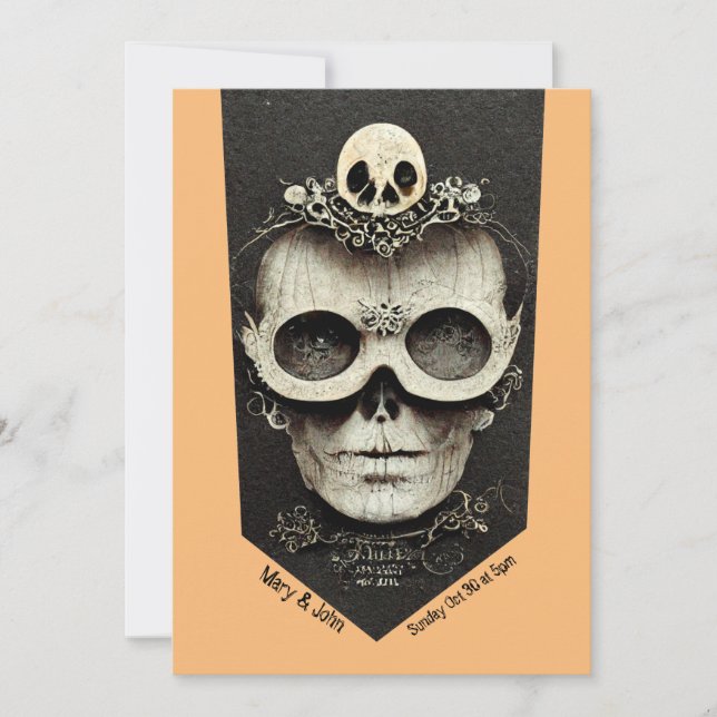 Invitation Halloween Vintage SteamPunk Adulte (Devant)