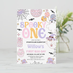 Invitation Halloween violet rétro Éffrayant Un 1er anniversai