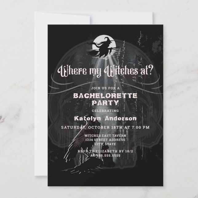 Invitation Halloween Witches Bachelorette Party (Devant)