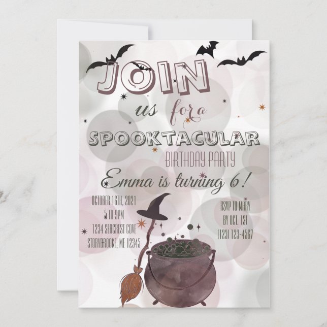 Invitation Halloween Witchy Anniversaire (Devant)