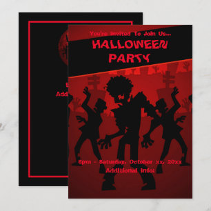 Invitation Halloween Zombie Dance Party