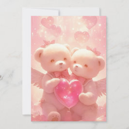 Invitation Halo of Love : Romantic Angel Teddy Mariage Invita