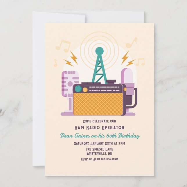 Invitation Ham Radio Opérateur Anniversaire (Devant)