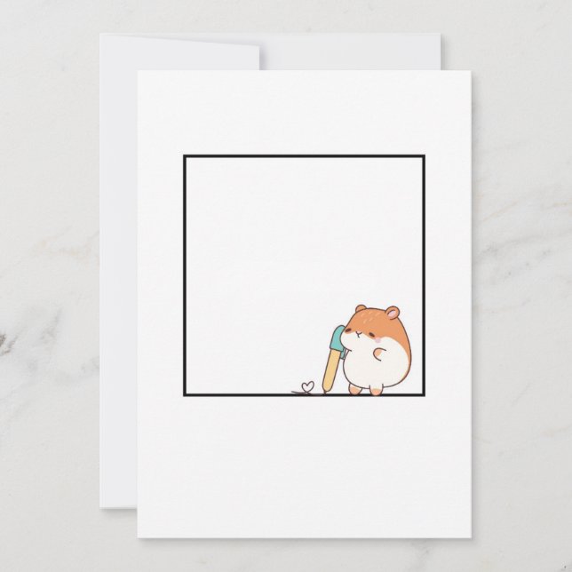 Invitation Hamster, thème de hamster mignon (Devant)