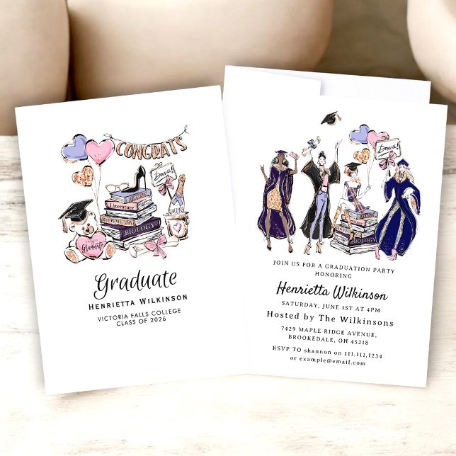 Invitation Hand Drawn Graduate class of 2026 Celebration (Créateur téléchargé)