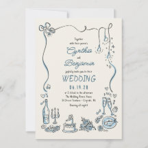 Hand Drawn Illustrations Doodles Whimsical Wedding