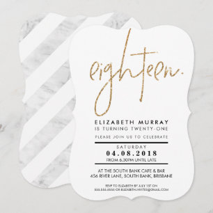 Invitation HAND LETTERED TYPE or simple parties scintillant 1