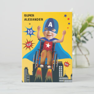 Invitation Handicap Superhero Flying Fun Fun Birthday