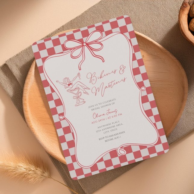 Invitation Handrawn, Bikinis and martinis bridal shower (Créateur téléchargé)