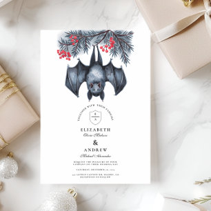 Invitation Hanging Bat Gothique Mariage d'hiver
