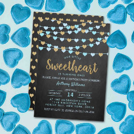 Invitation Hanging Love Hearts Petit Amoureux Anniversaire