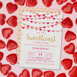 Invitation Hanging Love Hearts Petit Amoureux Anniversaire