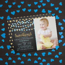 Invitation Hanging Love Hearts Petit Amoureux Anniversaire