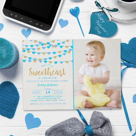 Invitation Hanging Love Hearts Petit Amoureux Anniversaire