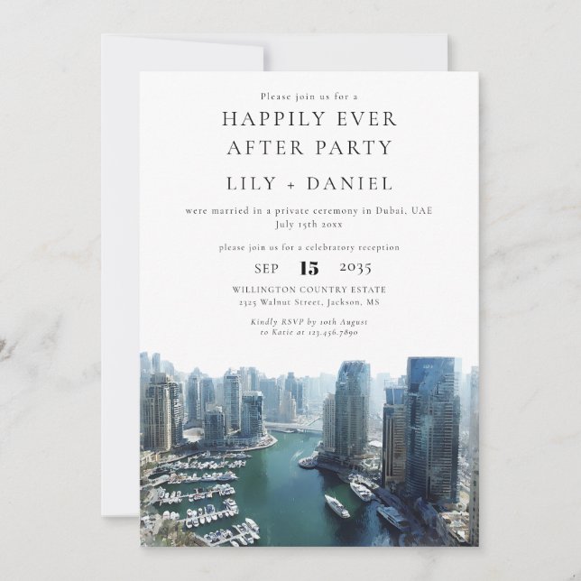 Invitation Happily Ever After Dubai Wedding (Devant)