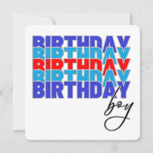 Invitation Happy birthday boy. Celebrating your birthday... (Devant)