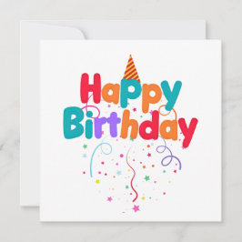 Invitation Happy Birthday Confetti