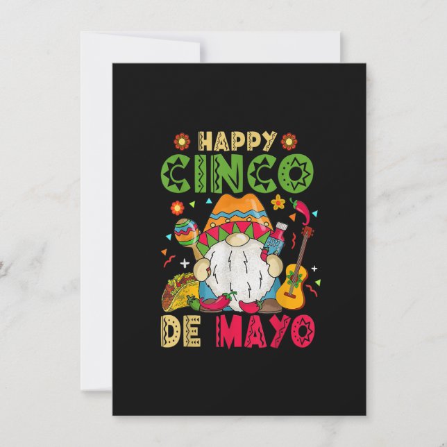 Invitation Happy Cinco De Mayo Gnome Mexicain Cinco De Mayo (Devant)
