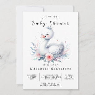 Invitation Happy Custom Swan Baby shower