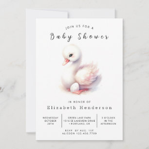 Invitation Happy Custom Swan Baby shower