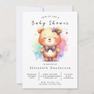 Invitation Happy Digital Bear Baby shower