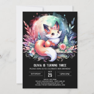 Invitation Happy Dreamy Fox Anniversaire numérique