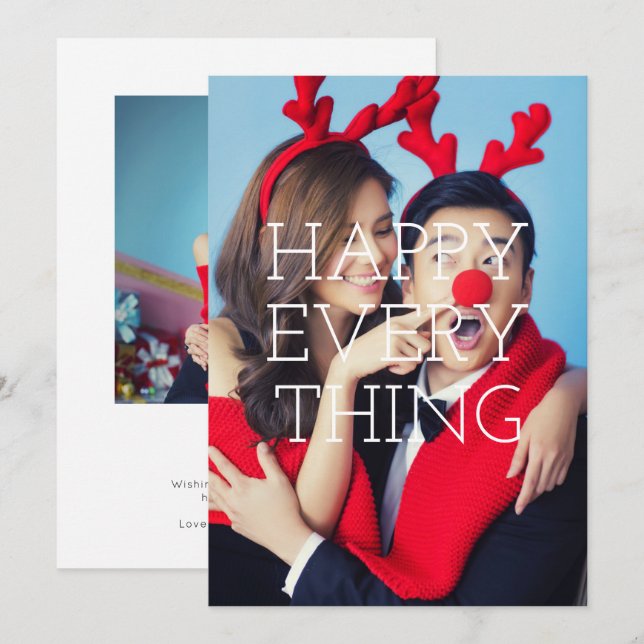Invitation Happy Everything Holiday Photo Overlay (Devant / Derrière)