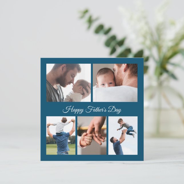 Invitation Happy Fête des pères 5 Photo Collage (Debout devant)