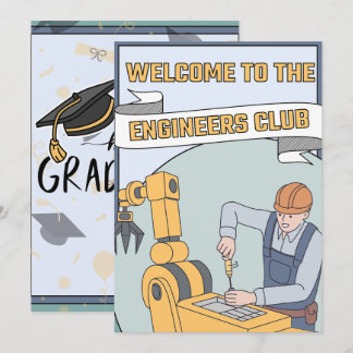Invitation Happy Graduation For Engineers - Bienvenue au club