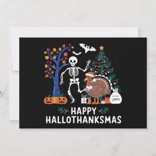 Invitation Happy Hallothanksmas Saison de Fêtes Chute cadeau