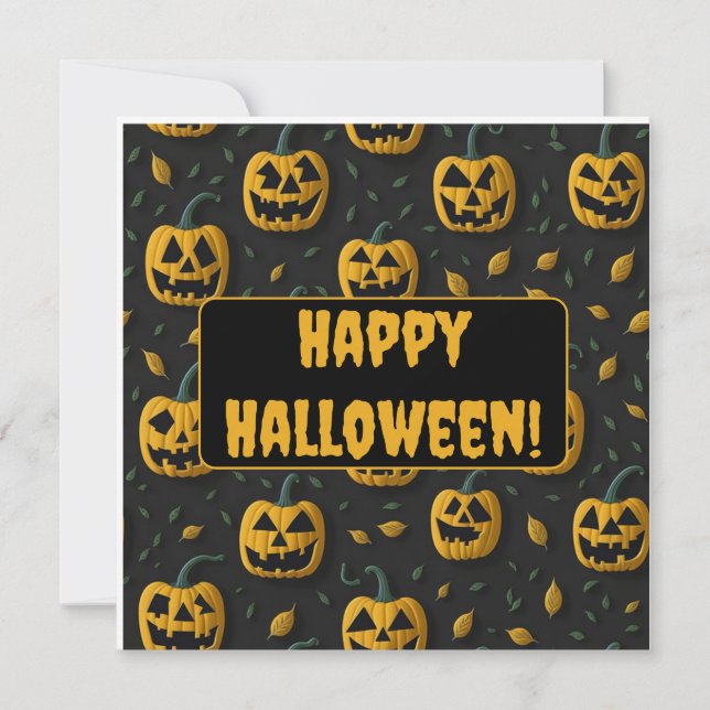 Invitation Happy halloween citrouille éffrayant dessin animé  (Devant)