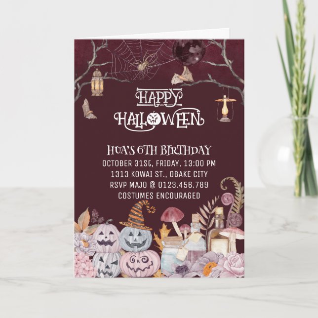 Invitation Happy Halloween Éffrayant Anniversaire Fête Invita (Devant)