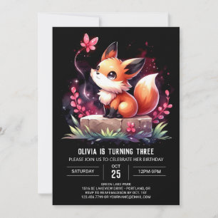Invitation Happy Little Fox Anniversaire numérique