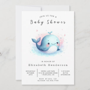 Invitation Happy Online Whale Baby shower