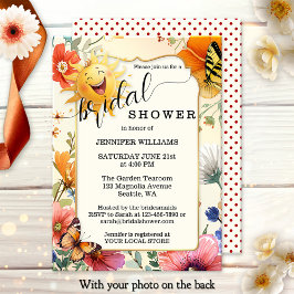 Invitation Happy Retro Wildflower Watercolor Bridal Shower