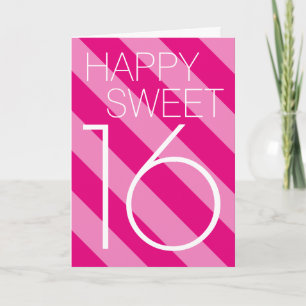 Invitation Happy Sweet 16 Birthday Card design pour une ado