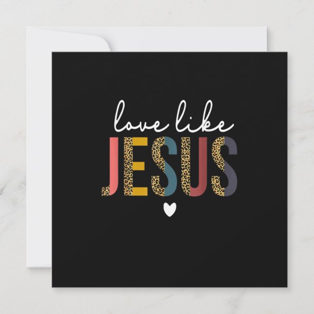 Invitation Happy Valentine's Day Christian Leopard Love Like (Devant)