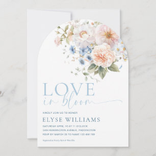 Invitation Hargrove Blue Floral Amour Dans La Fête des mariée