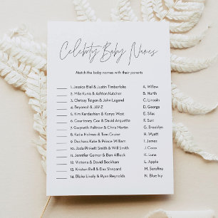 Invitation HARLOW Celebrity Baby Name Baby shower Jeu