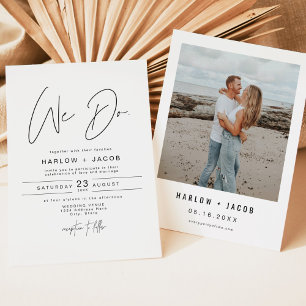 Invitation HARLOW Edgy Bold Modern We Do Photo Mariage