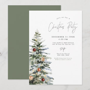 Invitation HARLOW Minimal Rustique Noël Tree Fête de Noël