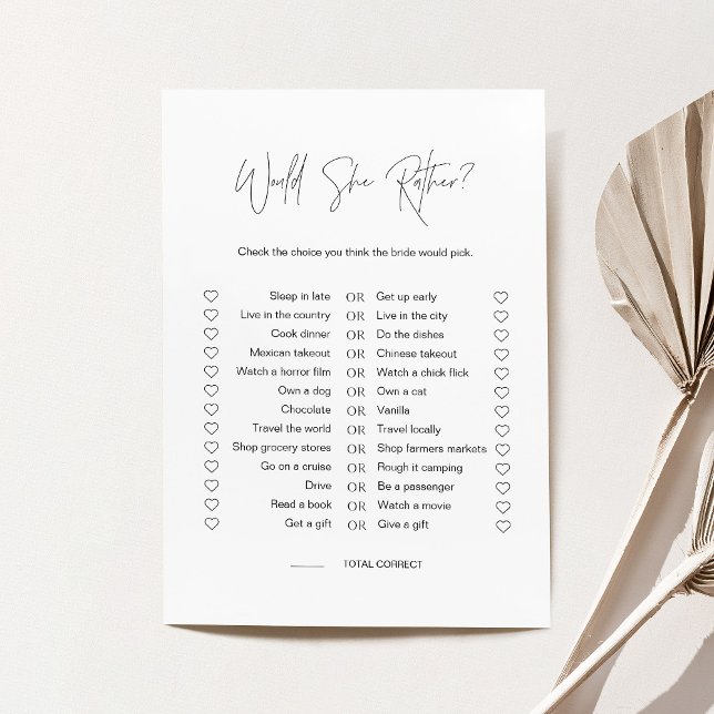 Invitation HARLOW Voudrait-Elle Plutôt Fête des mariées Game  (Créateur téléchargé)