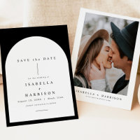 HARPER Black White Boho Arch Photo Enregistrer la