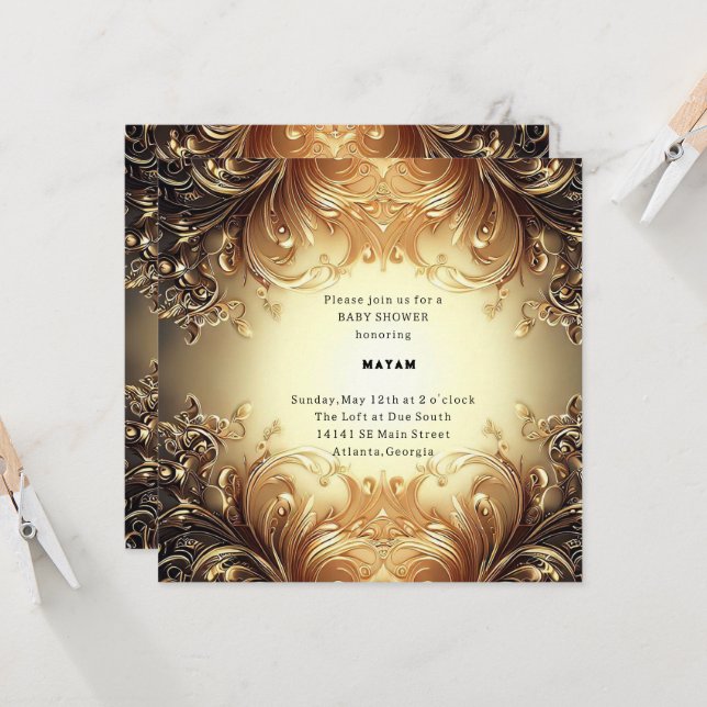 Invitation Harry Potter | Baby Shower Château de Poudlard (Devant/Arrière en situation)