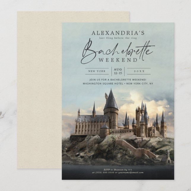 Invitation Harry Potter | Dernière folie avant la bague  (Devant / Derrière)