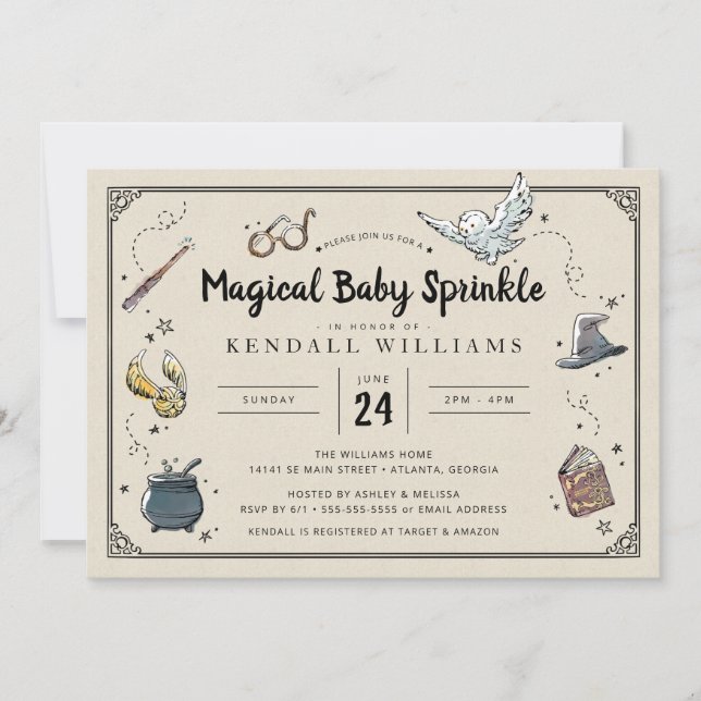 Invitation Harry Potter Magical Baby Sprinkle (Devant)