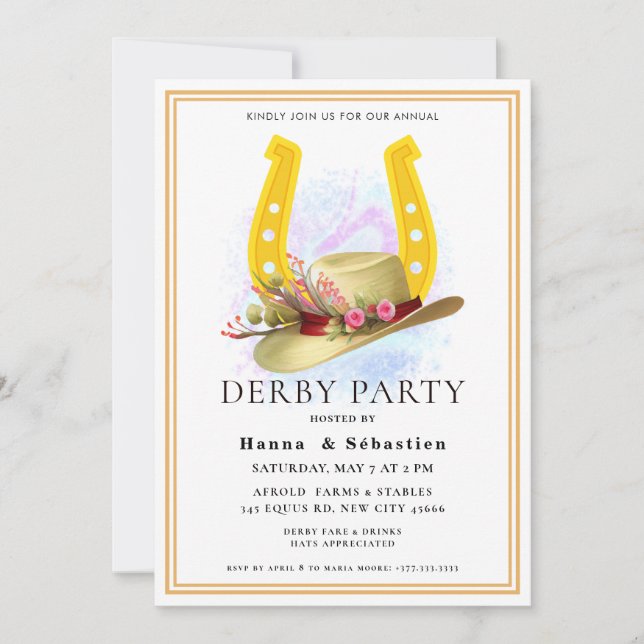 Invitation  Hat  Derby Party Equestrian (Devant)