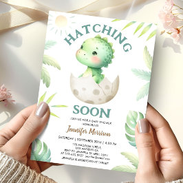 Invitation Hatching Bientôt Cute Dinosaur Baby shower